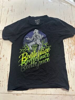 Beetlejuice Neon Script Graphic Tee - Black